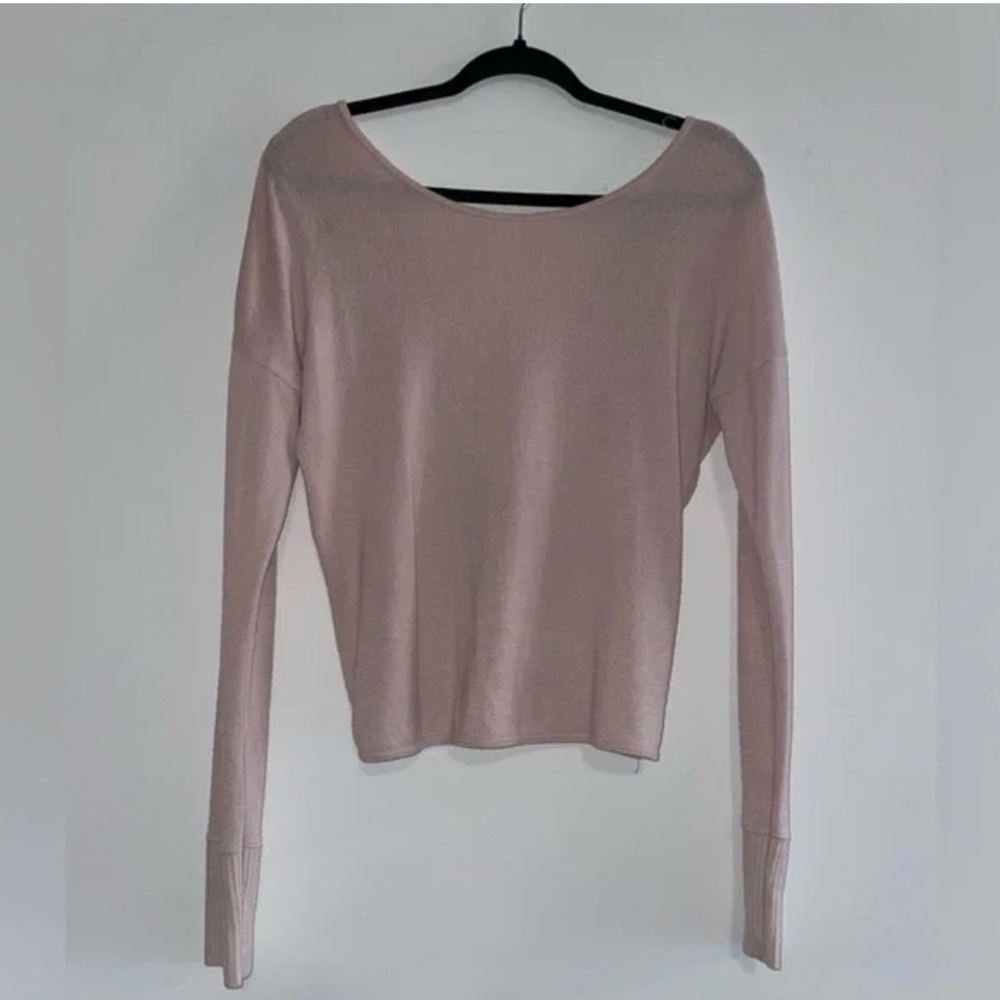 Abercrombie & Fitch  - Women's Low Back Round Neck Long Sleeve Sweater (Mauve)